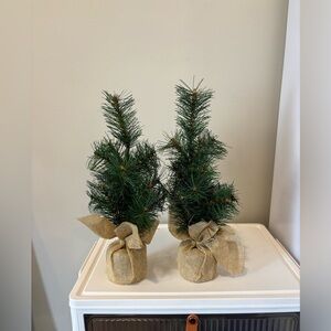 2 Piece Faux Pine Tree Decor